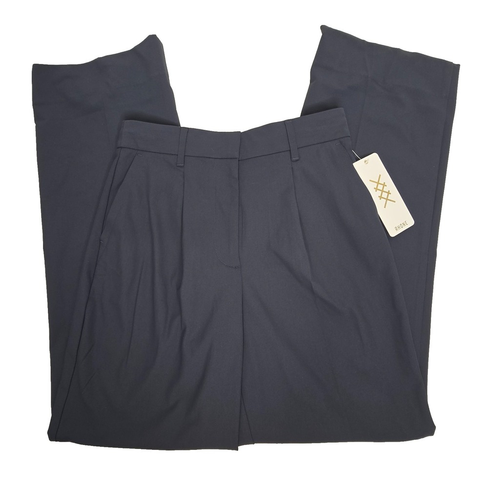 Rhone Womens Commuter Pleated Trouser Pants 4 Blue UPF 50+ High Rise Work Golf